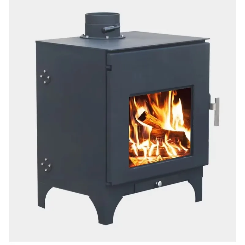 Modern Slim Design Smokeless Durable Wood Burning Stove Indoor Home Heating Black Steel Fireplace Wood Stove