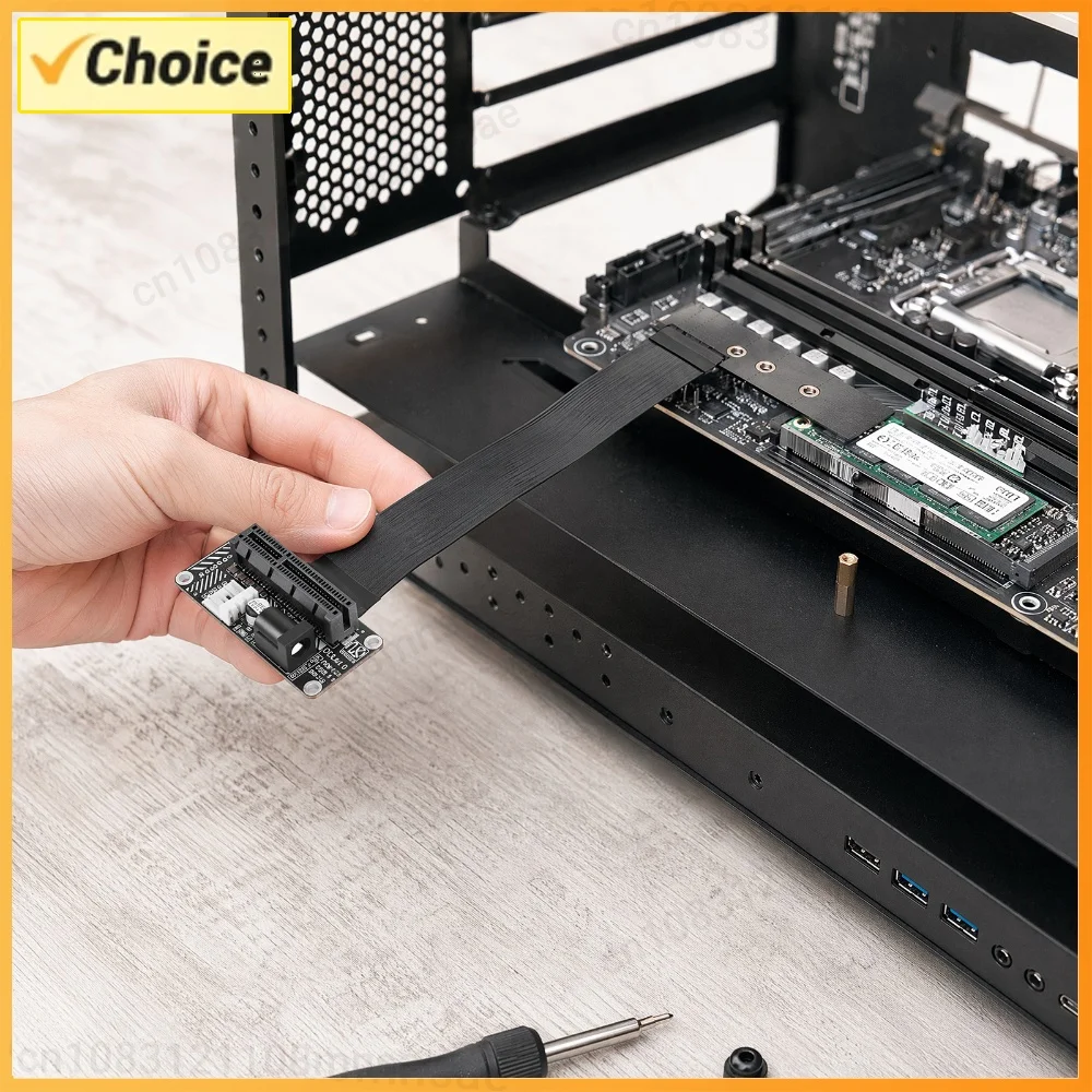 PCIe 4.0 X4 for M.2 NVMe Riser Extension Cable External GPU Graphics Card Expansion Adapter for Desktop PC