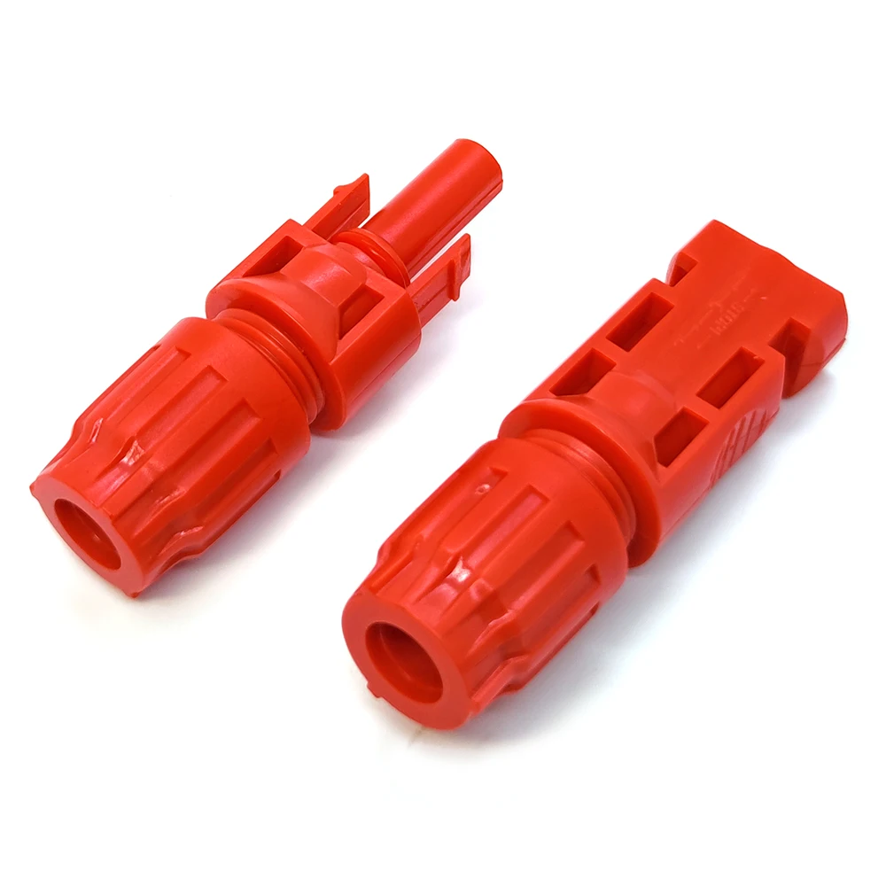 6/12/20/40/60 Pairs Solar Connector Red Color DC1000V 30A with Dust Cap Kit for PV Panel System Portable Setup Cable