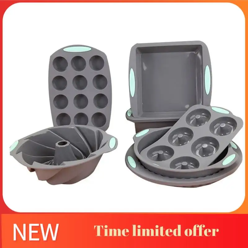 

ABRN-Silicone Bread Muffin Mold Heat-Resistant Oven Tray Non-Stick Kitchen Baking Tray Cake Pan Set Cake Mold Pastry Baking