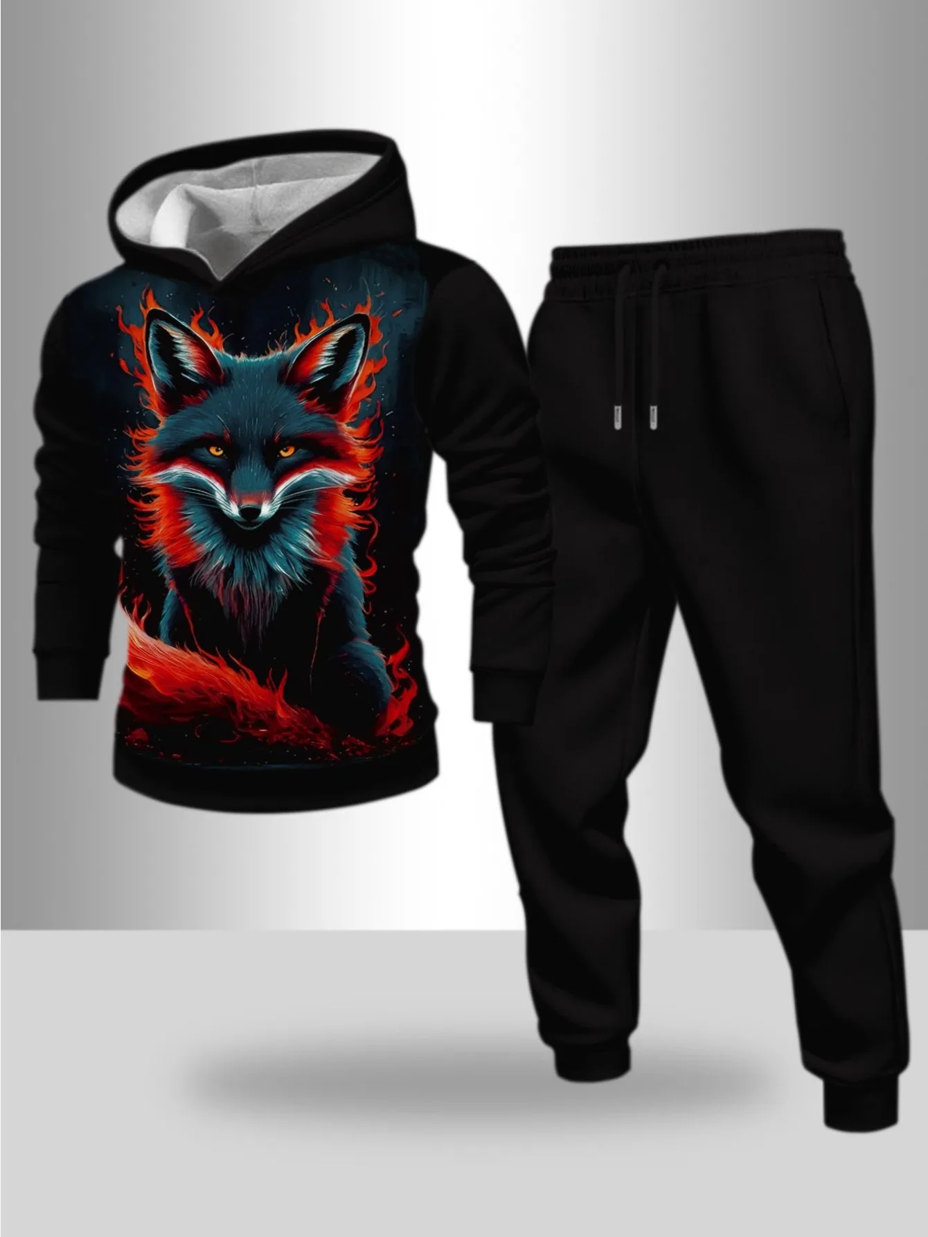 Traje deportivo con capucha y impresión digital para hombres europeos y americanos: tela de sudadera agradable para la piel de alta calidad