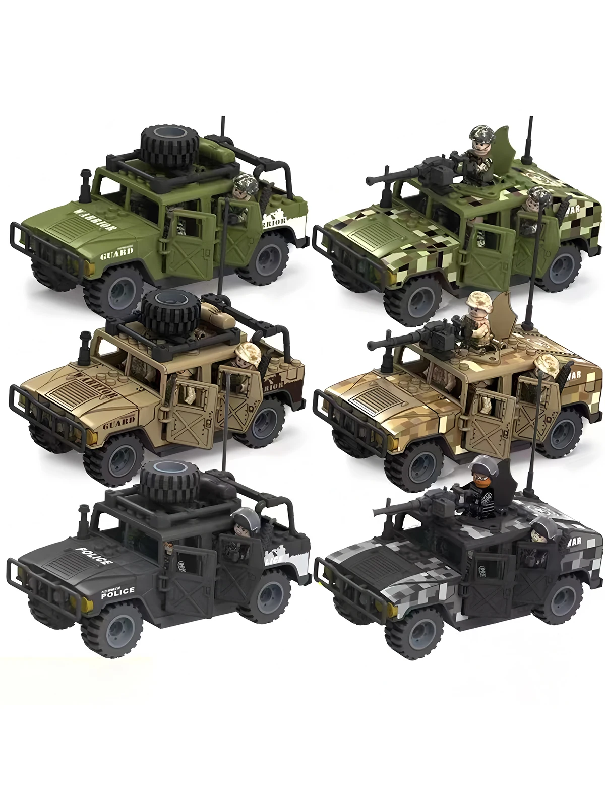 Modèle Militaire Véhicule Blindé SWAT Armes Armée Soldat Police Gangster Machine Gun Blocs de Construction Figurines Briques Jouets