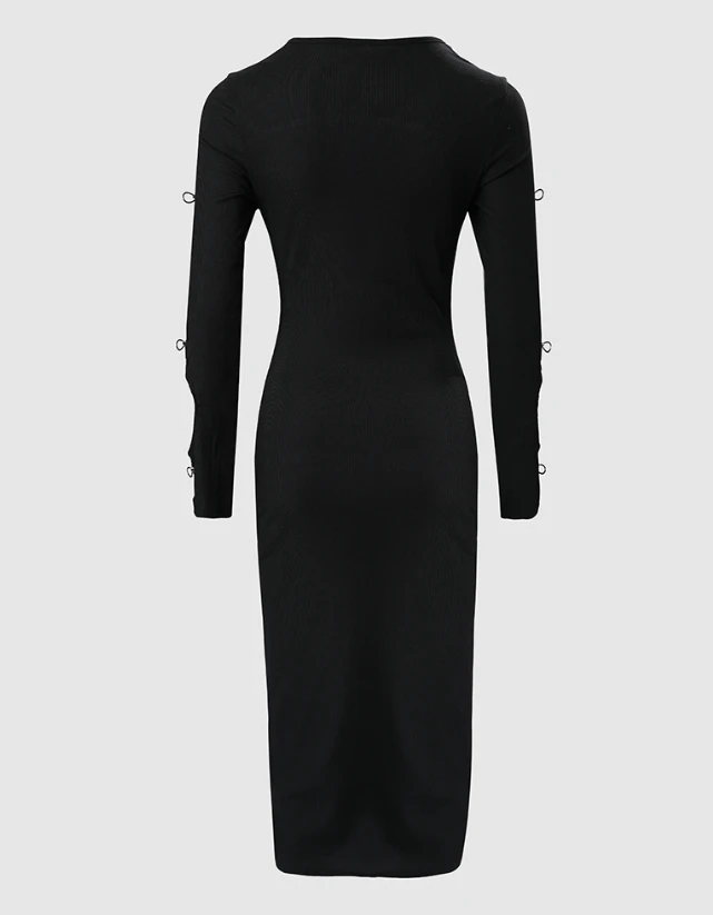 Neuheit Frau Kleid 2024 Bogen sexy Kleid für Frauen Abend dekor Ausschnitt Langarm Bodycon Kleid Frauen Luxus Abendkleider