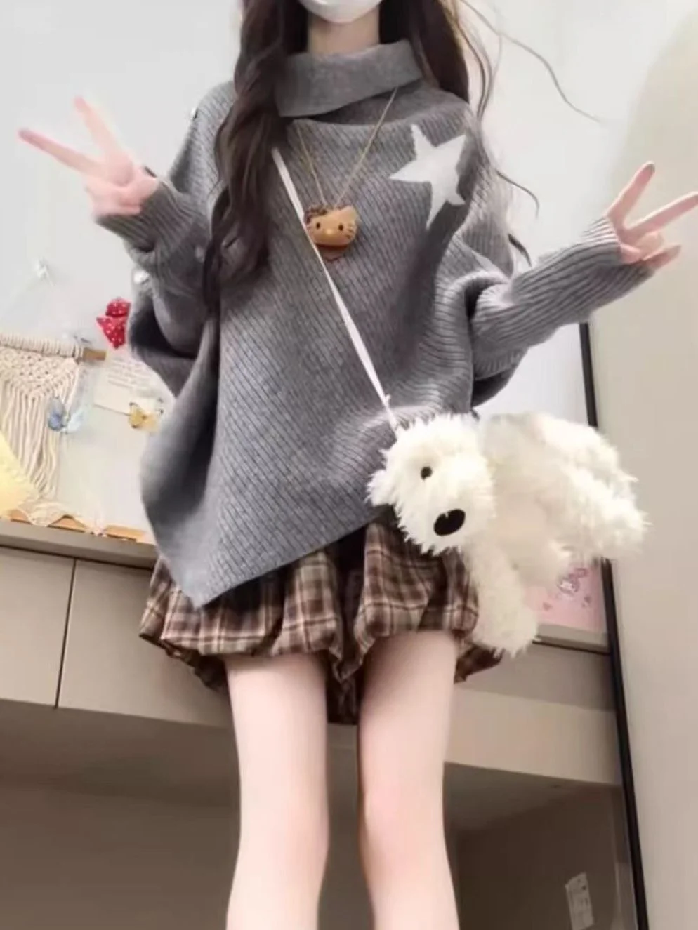 

Уникальный женский весенний вязаный кардиган средней длины с открытыми плечами, стильный, без пуговиц, разноцветный, в академическом стиле, красивый