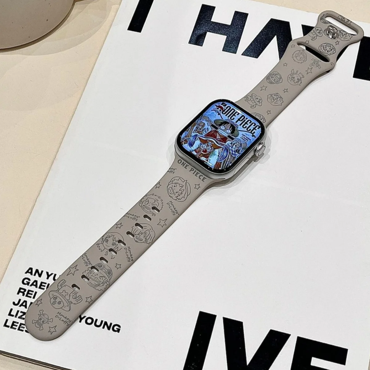 One Piece Luffy Zoro Printed Apple Watch Band Compatible with iWatch38 40 41 42 44 45 46 49mm Silicone Sport Strap Gift for Fans