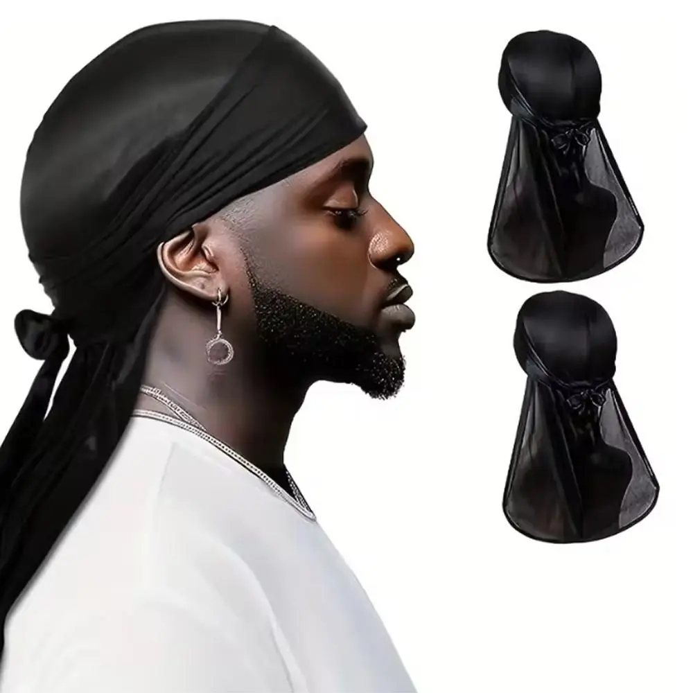 หมวกไหมพรมทรงยาวแบบแฟชั่น ผ้าโพกศีรษะแบบไหมพรม ผ้าโพกศีรษะสไตล์โจรสลัด หมวกคลุมผมแบบแห้งเร็ว ผ้าคลุมผมฮิญาบ อุปกรณ์เสริมผมสำหรับทุกเพศ