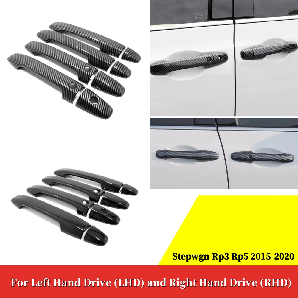 ABS Carbon Auto Tür Knopf Schutz Türgriff Rahmen Abdeckung Garnieren Trim Für Honda Stepwgn Rp3 Rp5 2015-2019 2020 zubehör