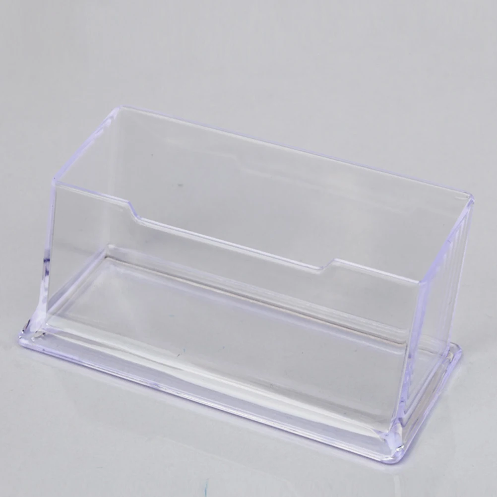 

20pcs Business Card Box Transparent Acrylic Desktop Holder Capacity Compact Office Organizer Stand Display for Events