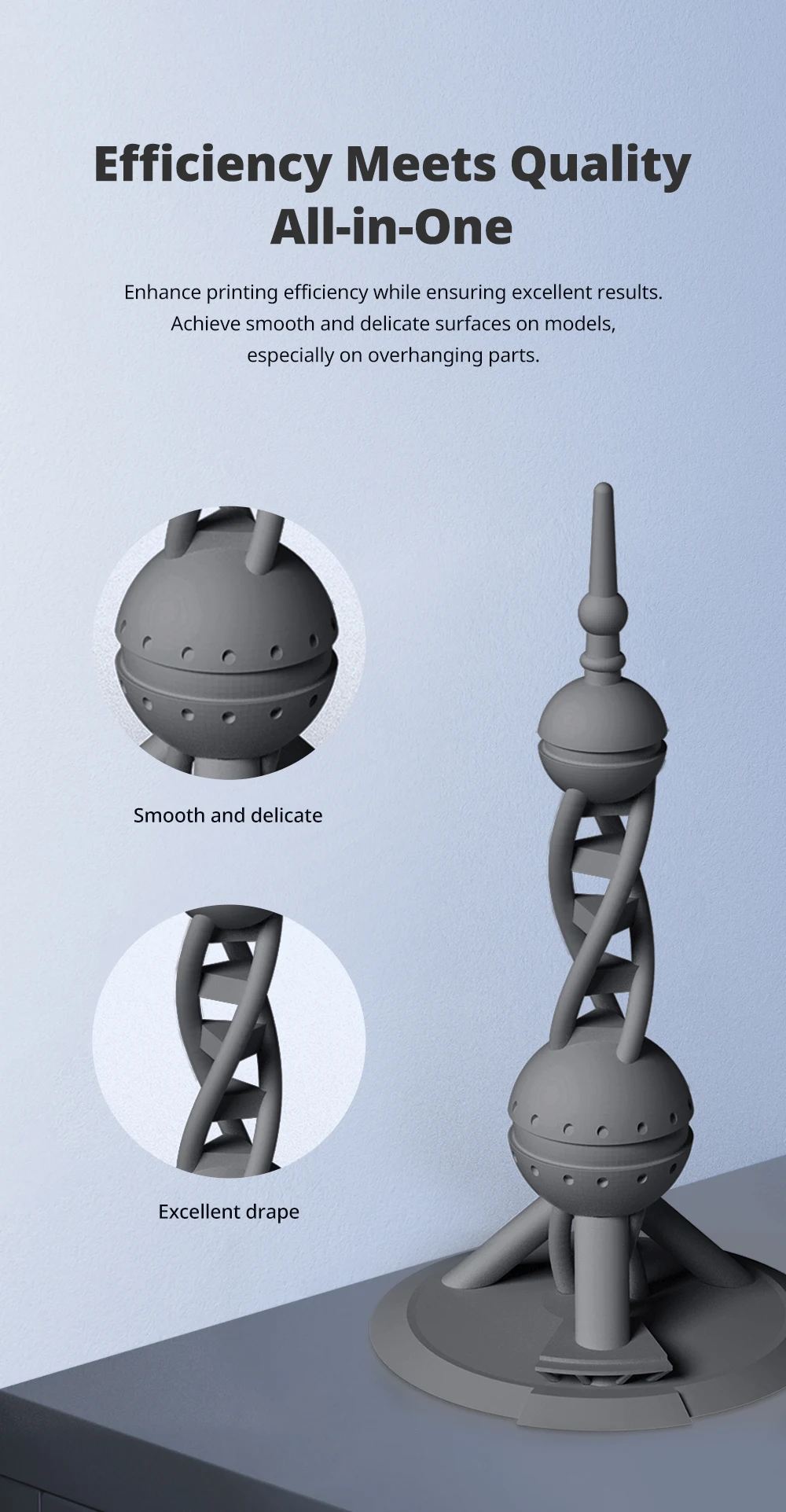 ANYCUBIC Hochgeschwindigkeits-PLA-Filament 1,75 mm Kunststoff für 3D-Drucker 1 kg/Rolle Gummi-Verbrauchsmaterial für ANYCUBIC Kobra 2-Serie – Detail 5
