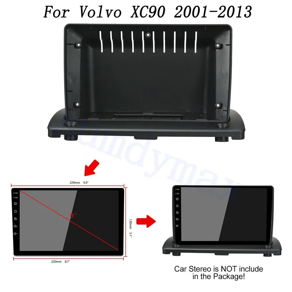 9" Car Radio DVD GPS Frame For Volvo XC90 2001-2013 car panel Dash Mount Kit No DVD Android Multimedia Player Accessories - view 5