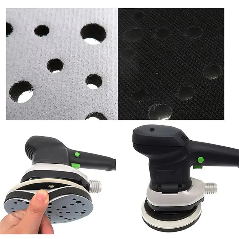ABUI-2Pack 6Inch 150Mm 49-Hole Soft Sponge Interface Pad For Sanding Pads Hook Loop Sanding Discs Sander Backing Pads Buffer