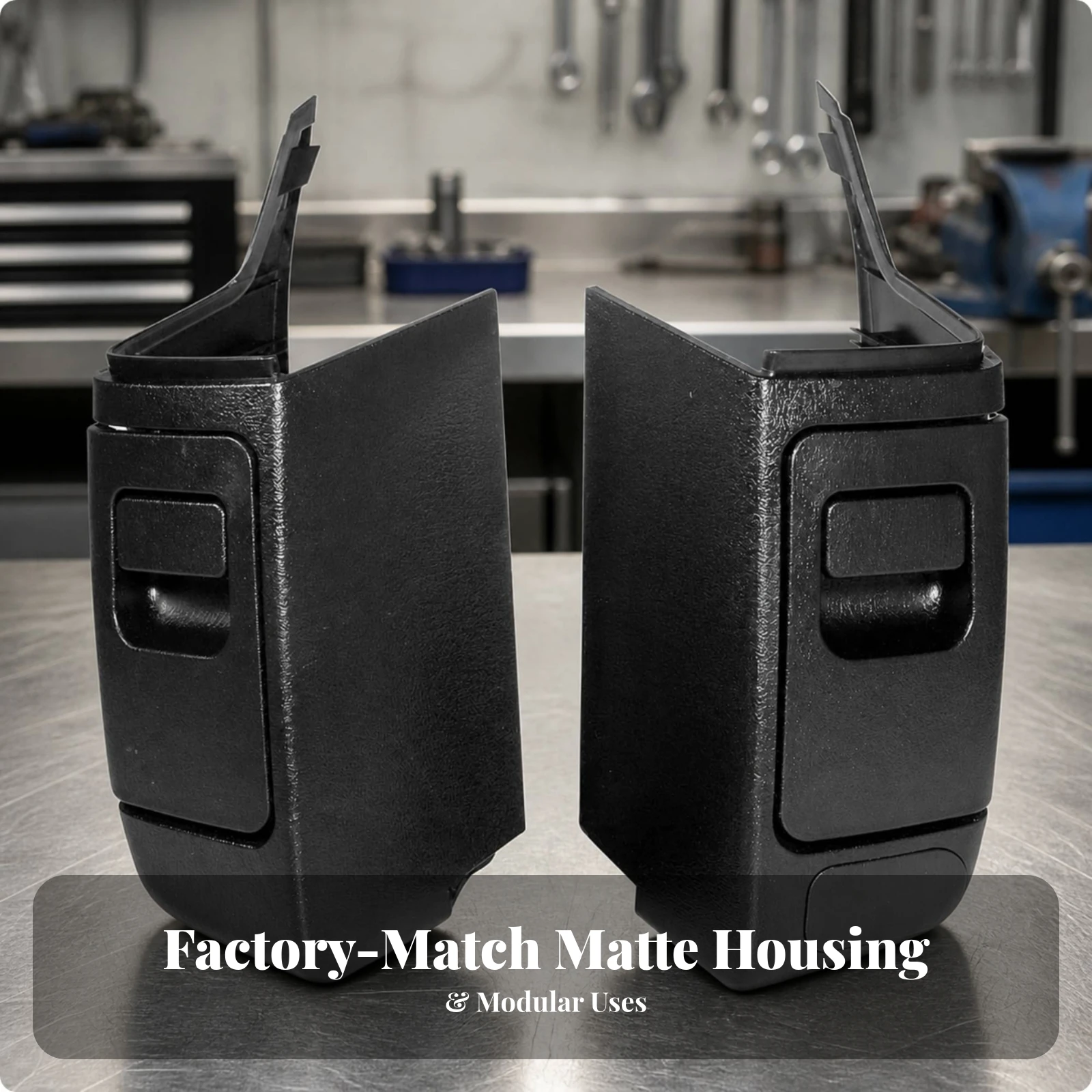 Motorcycle Audio Box Shell Surface Mount Audio Box Housing with Mounting Flange Textured Slim