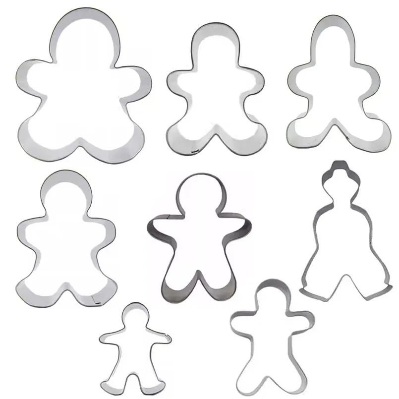 Various Gingerbread Man Shaped,Puppet Cake Cookie Biscuit Baking Molds,Stainless Steel,Cake Decorating Fondant Cutters Tool