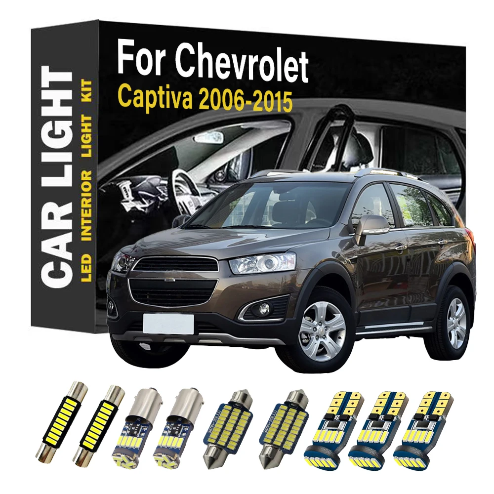 Kit de bombillas LED para Interior, 12 Uds., para Chevrolet Chevy Captiva 2006, 2007, 2008, 2009, 2010, 2011, 2012, 2013, 2014, 2015, piezas
