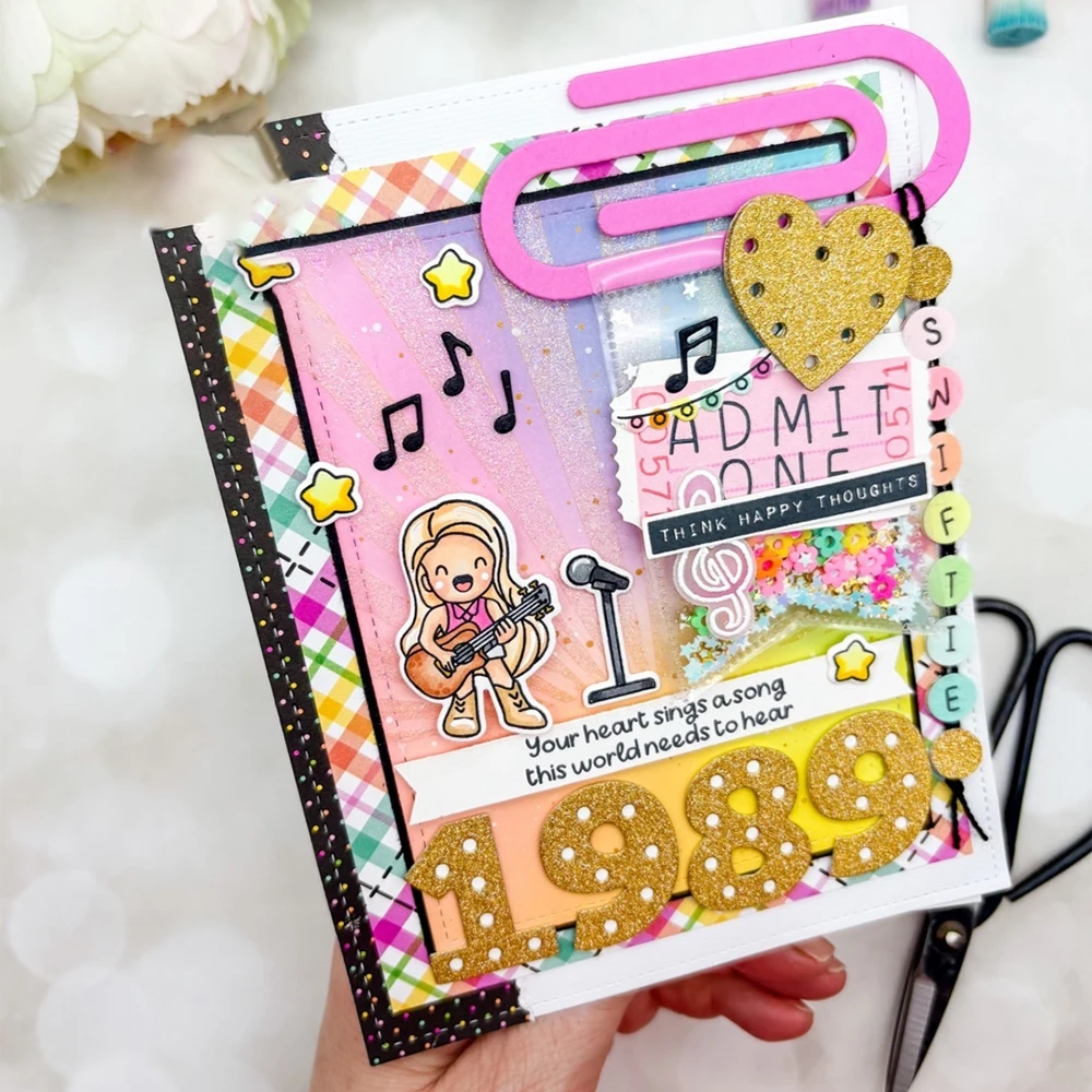 Active Boy Girl Singing Rock Clear Silicone Stamps or Metal Cutting Dies for DIY Invitation Card Scrapbooking Paper Craft
