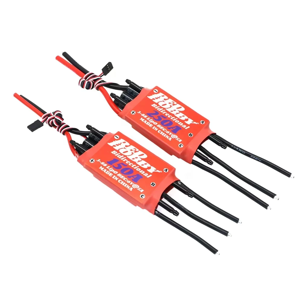 

RedHobby ESC Bidirectional 150A 250A Brushless ESC for Remote Control Ship Pneumatic Underwater Propeller RC Airplane Helicopter