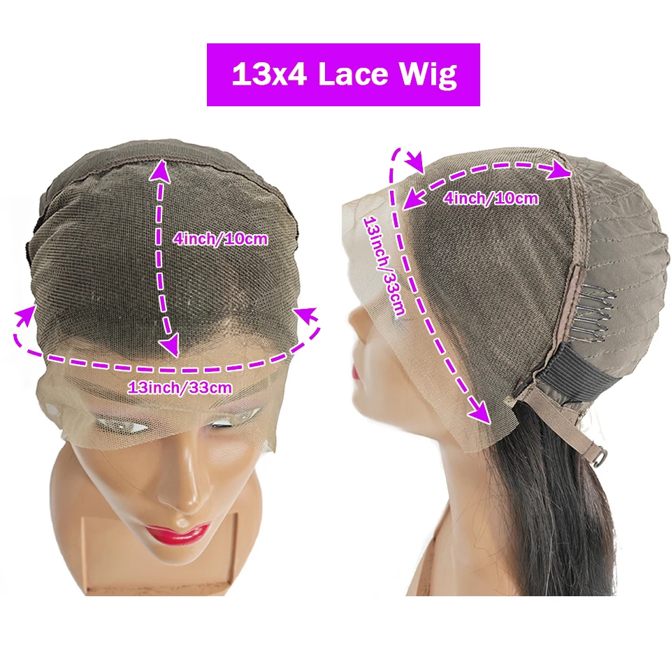 13x4 HD Lace Front Human Hair Wigs Straight Transparent Lace Frontal Human Hair Wigs Pre Plucked HD Lace Wigs For Women