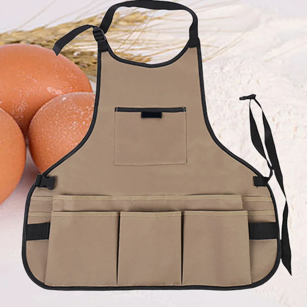 

Men Women Multi-Functional Tool Apron Oxford Fabric Multi-Pockets Garden Garage Workshop Khaki Durable Heavy Duty Work Apron