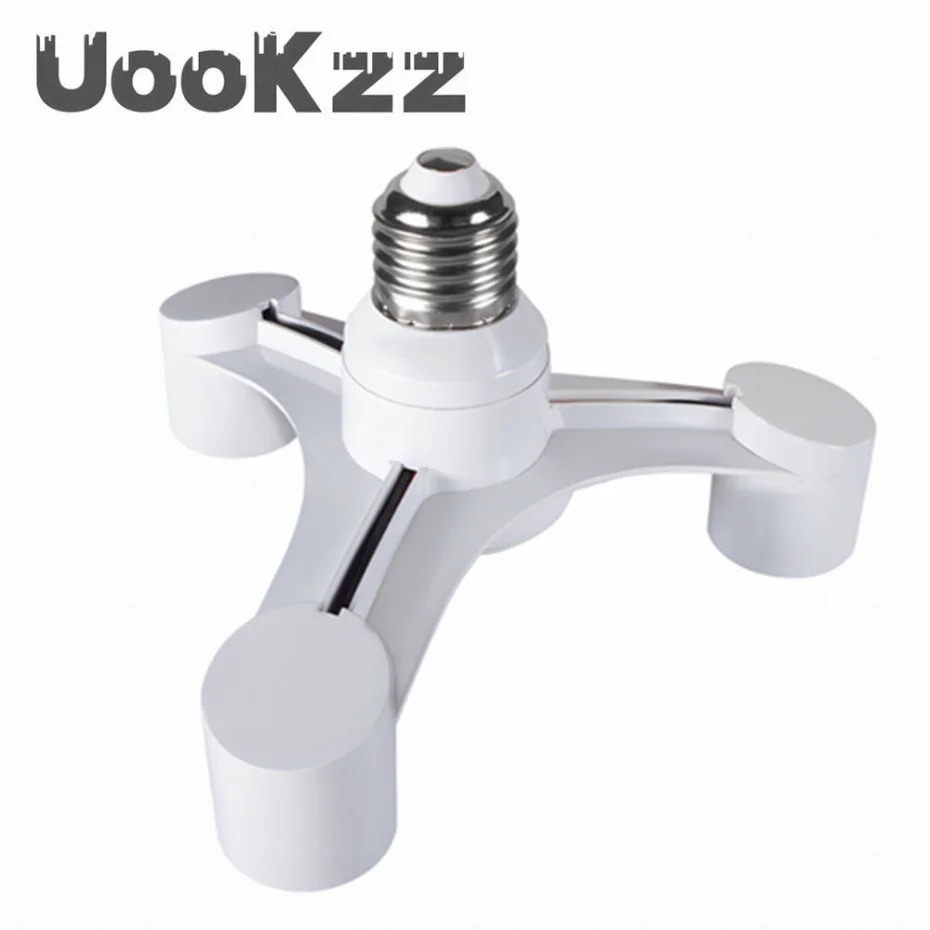 UooKzz 3-In-1 E27 to 3-E27 Extended LED Lamp Bulbs Socket Splitter Adapter Holder Lamp Bulbs Socket For Photo Studio