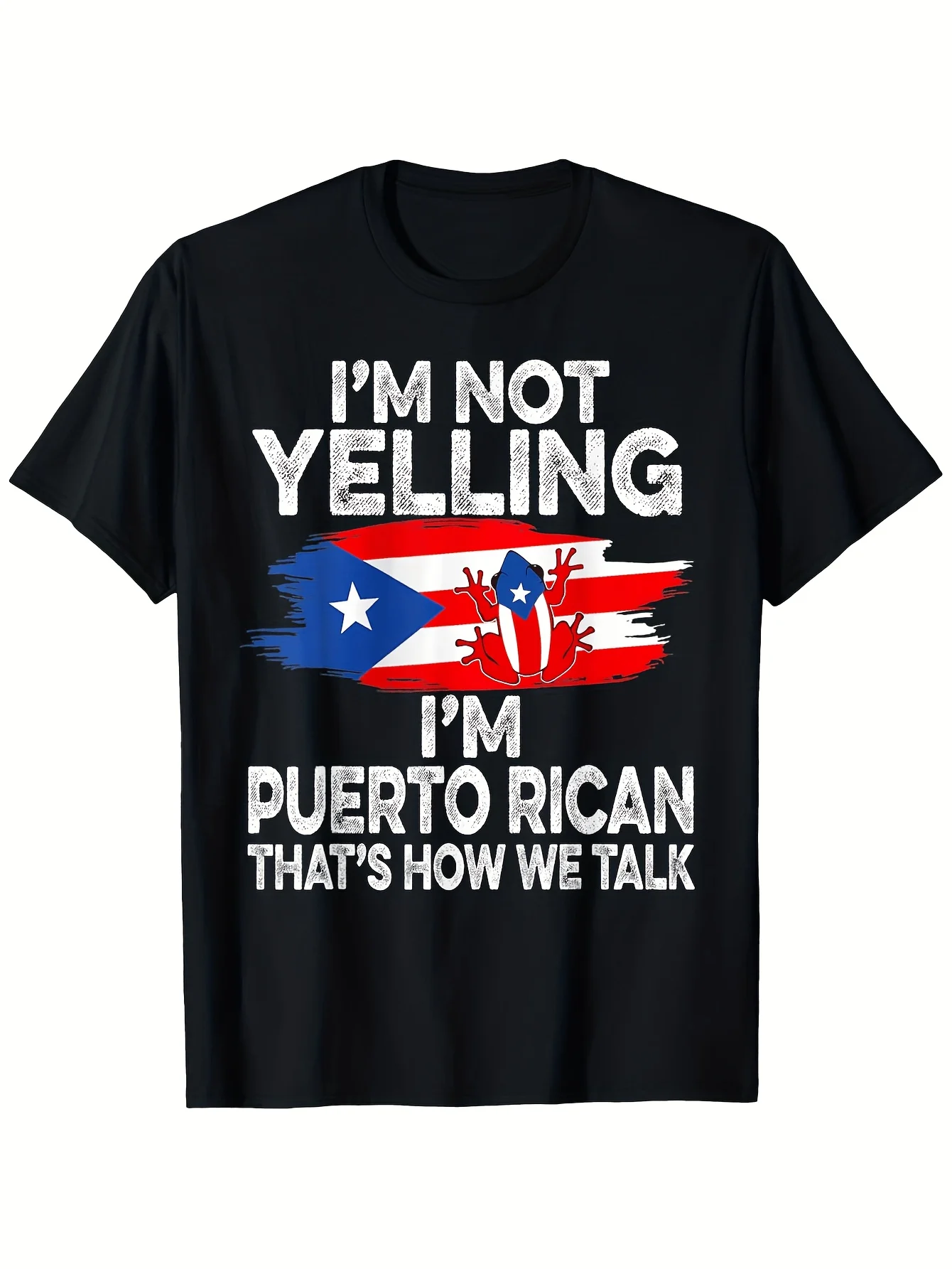 Plus-Size Women'S T-Shirts Funny Puerto Rico Flag I Don'T Shriek I'M Tshirt Puerto Rican Pride with Flag Colors & Estrella Solitary Comfortable Loose Fit Unisex for Men & Women (SXXXL) Casual Yearround Wea