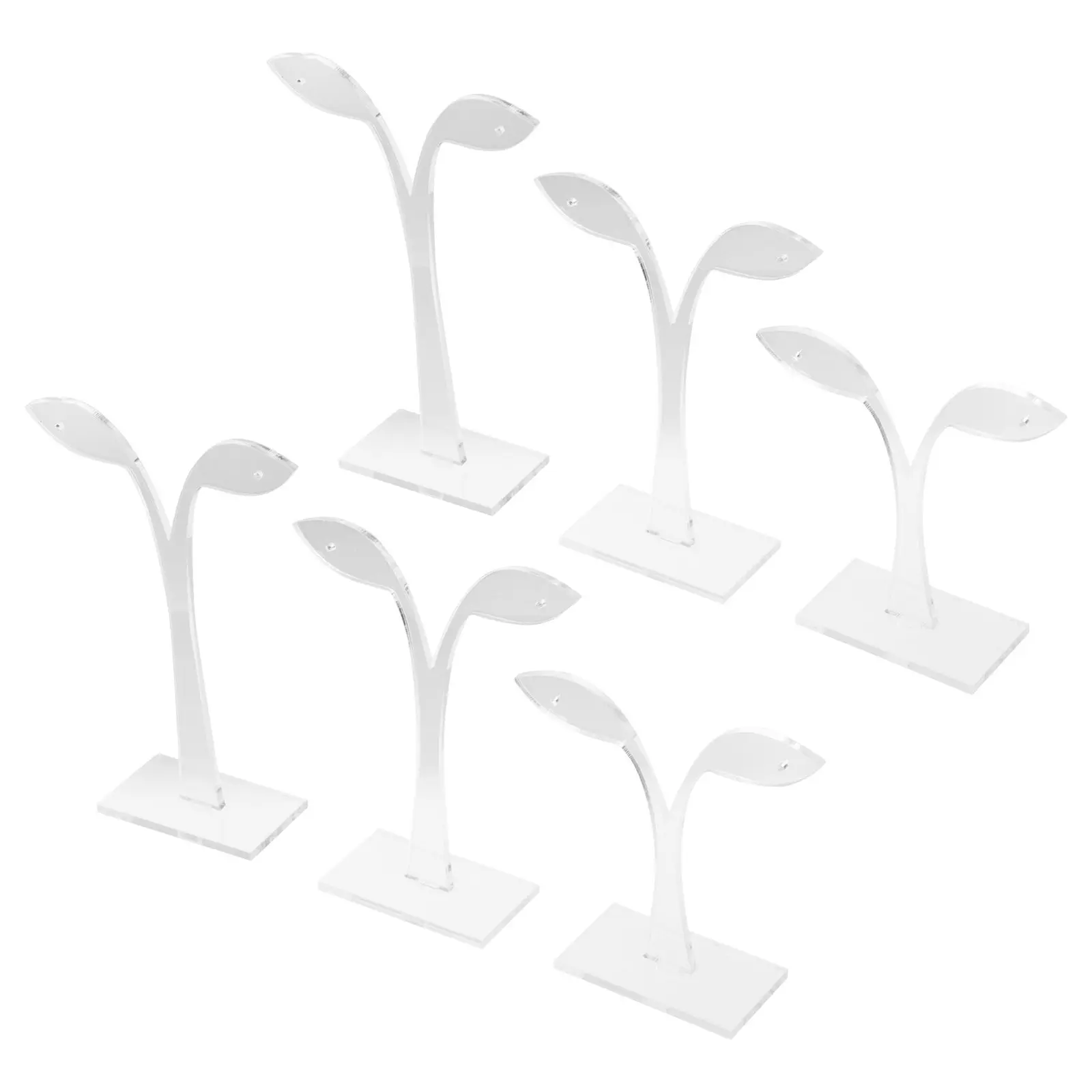 6Pcs Leaf Shaped Acrylic Earring Holder Display Stand Jewelry Organizer Earrings Rack Desktop Storage Earring Holder