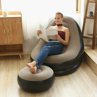 New Inflatable Plush Sofa For Lazy People Foldable Foot Sofa Bed Outdoor Convenient Lying Chair With Feet Bench Hot