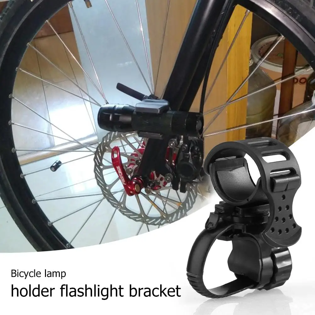 2pcs Holders Rubber ABS 360 Degree Rotation Flashlight Lamp Mount Bracket Bicycle Accessories