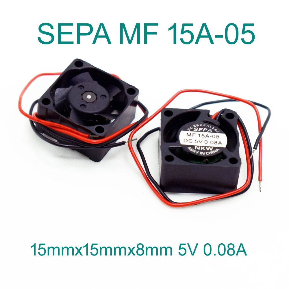 

Для 1 SEPA MF15A-05 15x15x8 мм 1508 DC 5 В 0,08 А Прецизионный мини-вентилятор охлаждения постоянного тока -