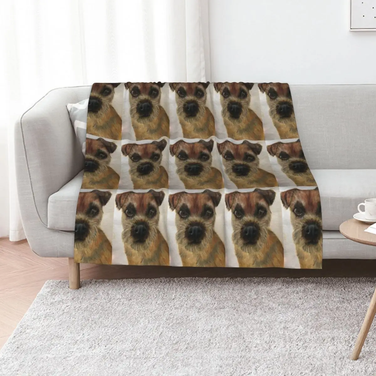 

Hand painted border terrier Throw Blanket Soft Beds Polar Hairys Luxury Brand Blankets