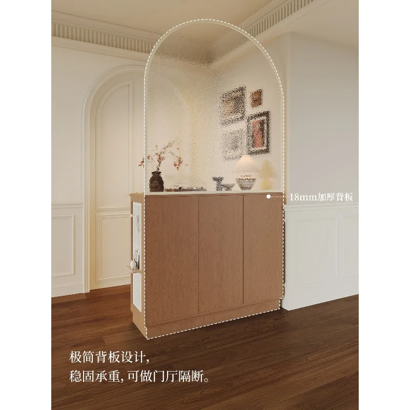 Luobai entrance cabinet shoe cabinet, integrated entrance to the door, living room French cream screen partition cabinet