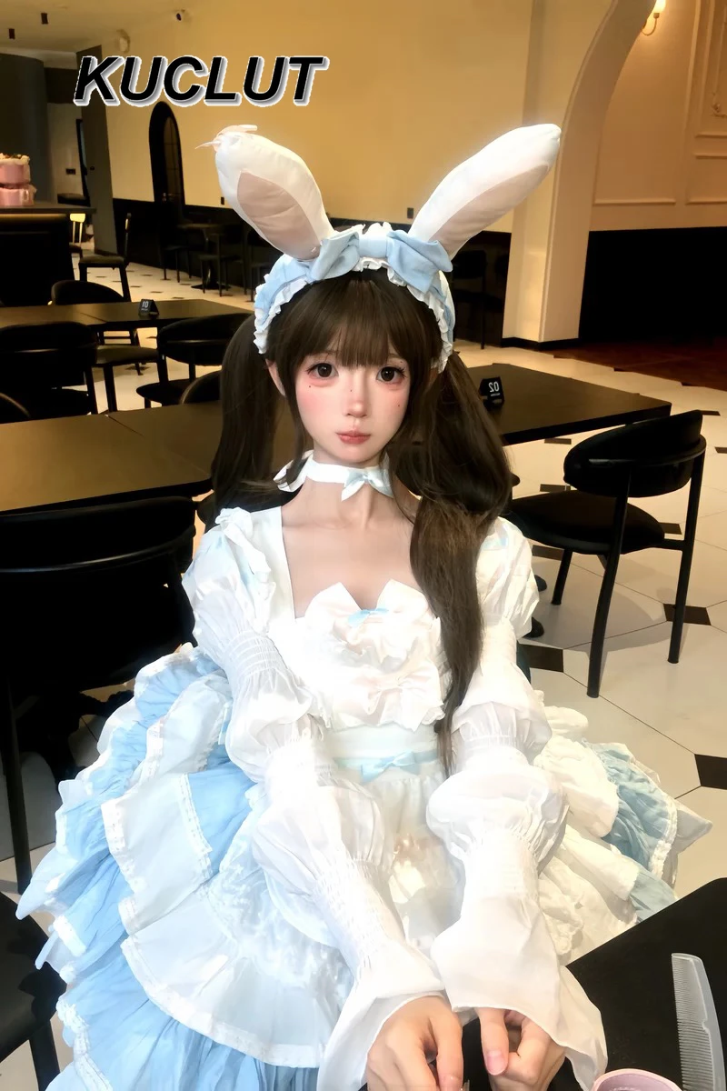 ロリータスタイル甘くてかわいいファッションエレガントなショートドレスボールガウンふわふわケーキプリンセスドレス女性のための 2025 新しい夏