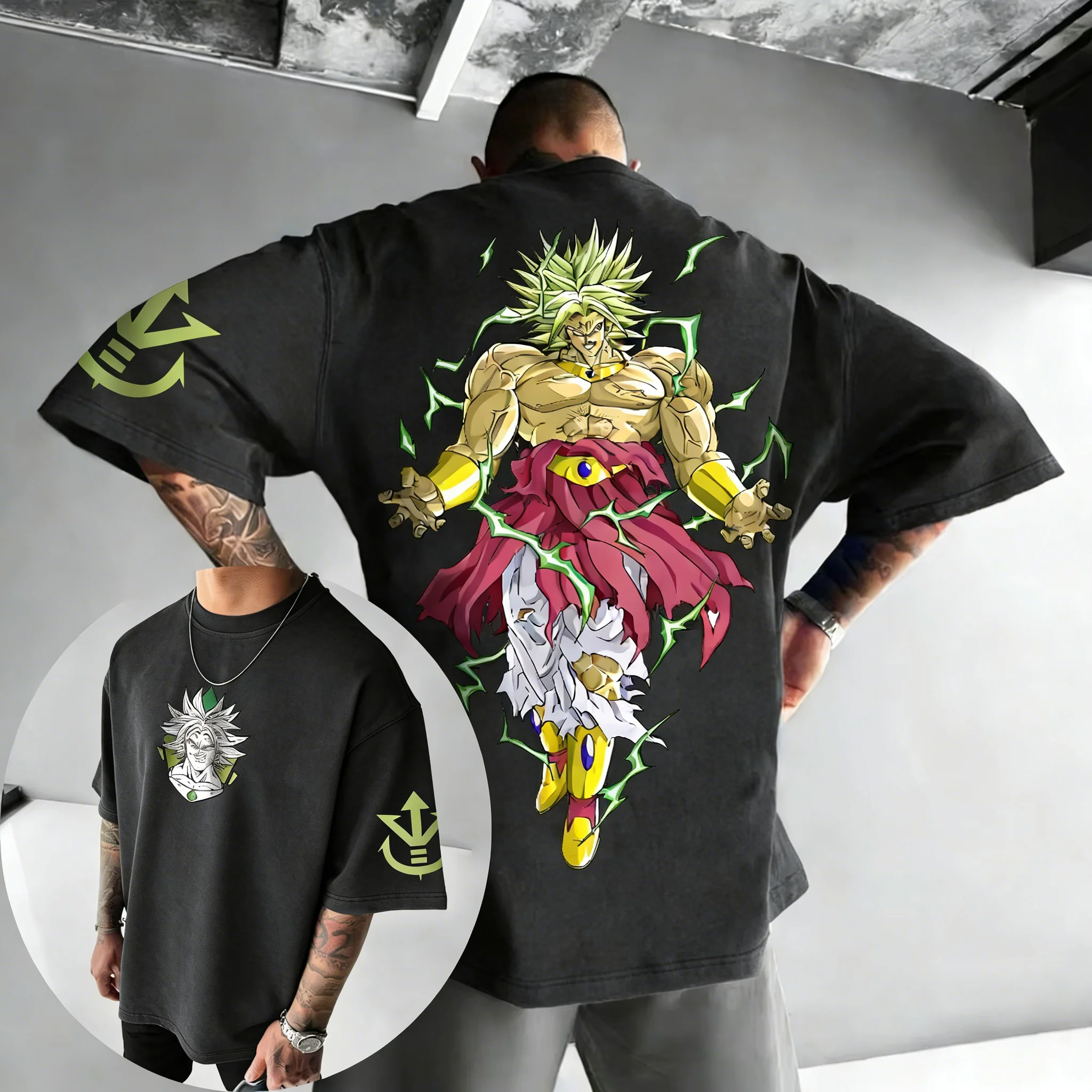 Dragon Ball Anime Baumwoll-T-Shirt 2026 Sommer Neu Broli Kreativ Bedrucktes Street Hip-Hop Freizeit-Kurzarmshirt für Herren und Damen
