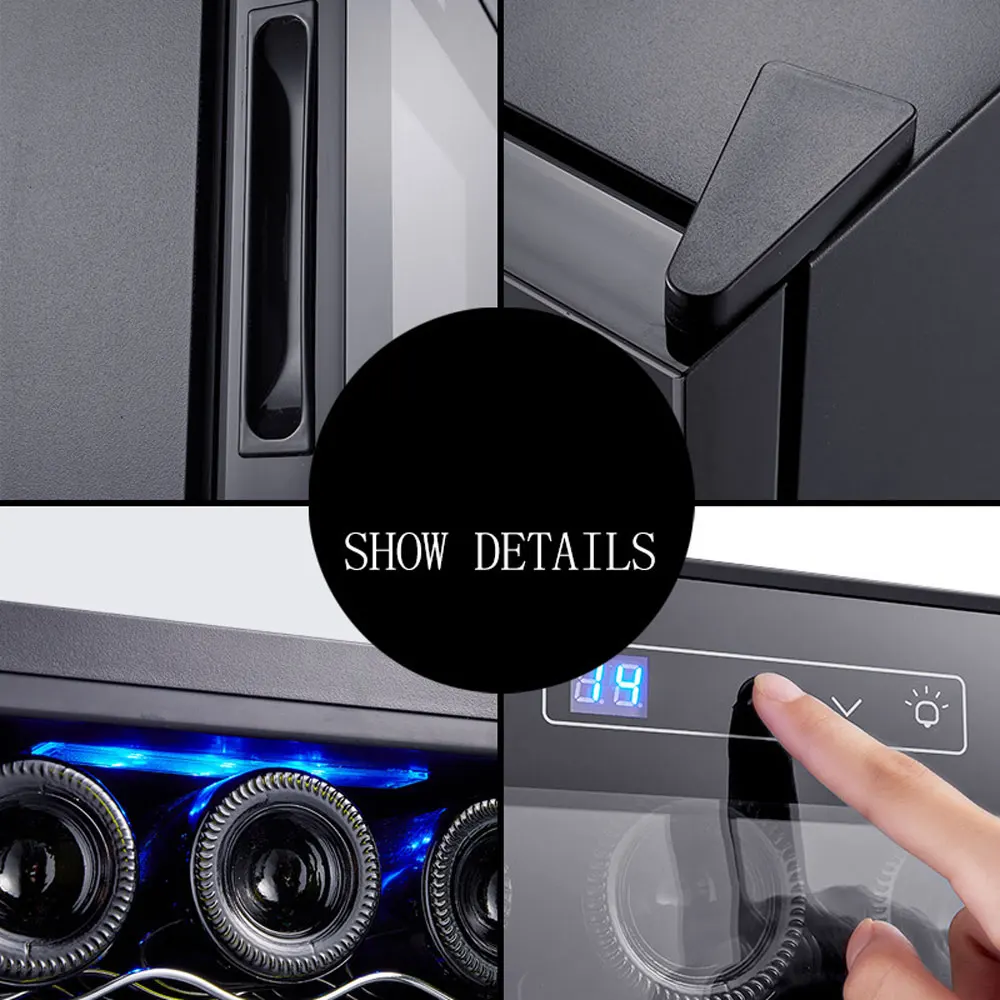 ثابت درجة الحرارة خزانة مشروبات المنزلية 6 خزانة مشروبات صغيرة s الموفرة للطاقة كتم الأحمر براد/ ثلاجة النبيذ الجليد بار JC-16AW