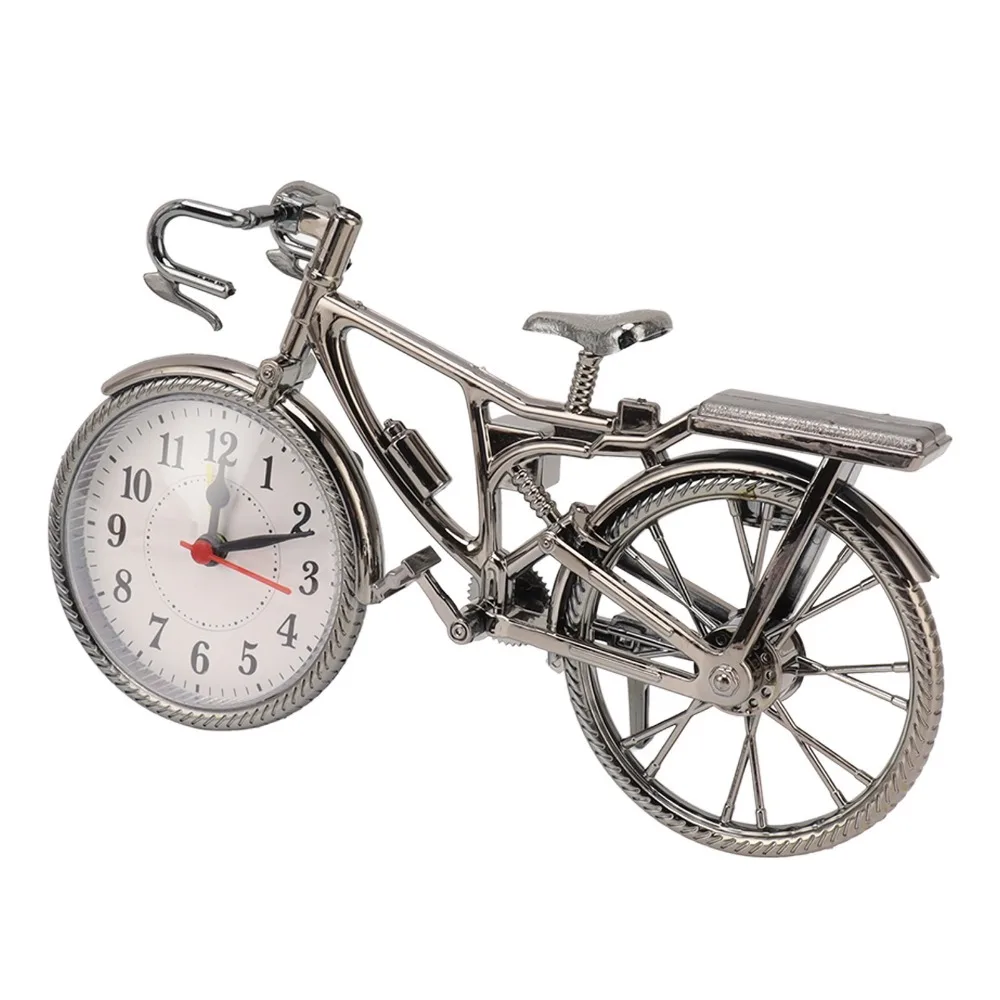 Black Bike Alarm Clock Alarm Function Silent Movement Table Alarm Clock Decorative Ornament Clockface Random Delivery