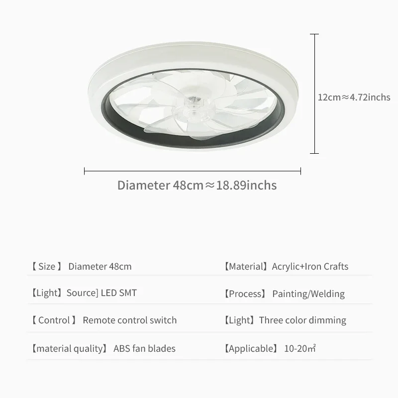 Ventilatore da soffitto ultrasottile a Led con luci moderne per soggiorno lampada da camera da letto con telecomando ventilatore elettrico 110V-220V