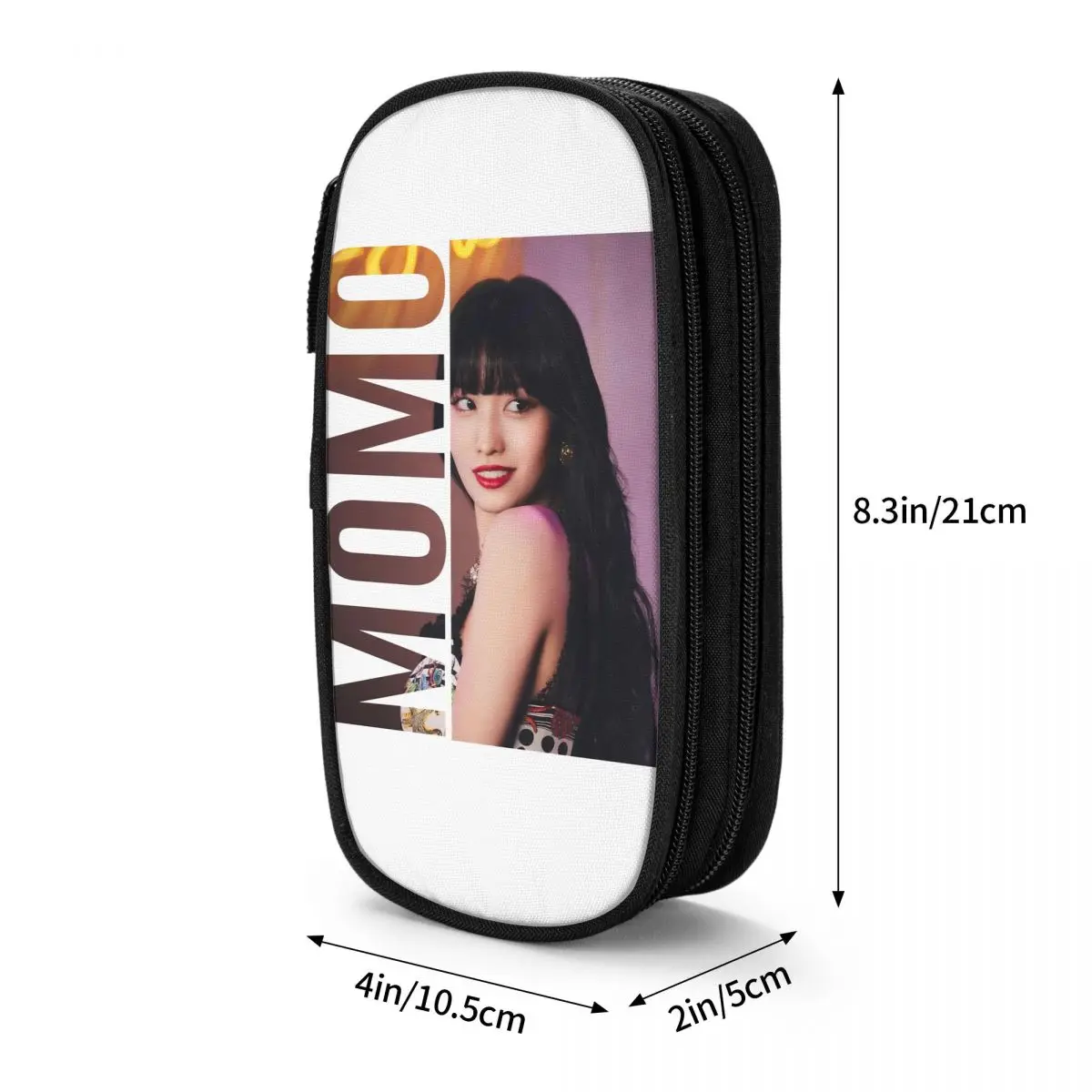 Estuche de lápices KPOP MOMO Twice, estuche de lápices para estudiantes, bolsa de gran capacidad, papelería escolar con cremallera