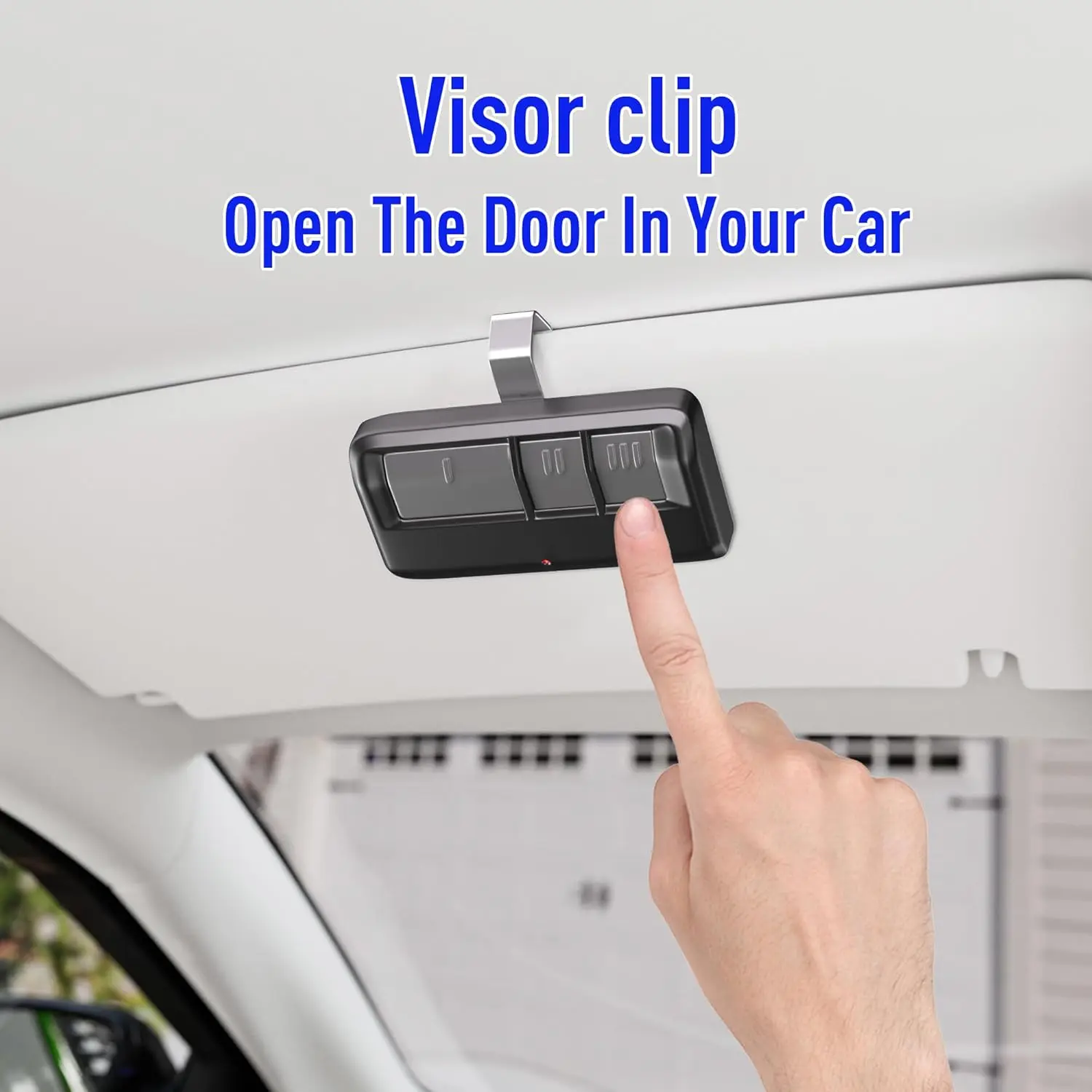 2PCS Universal Garage Door Opener Remote with Visor Clip Craftsman Door Opener, Suitable for 5 Color Learn Buttons