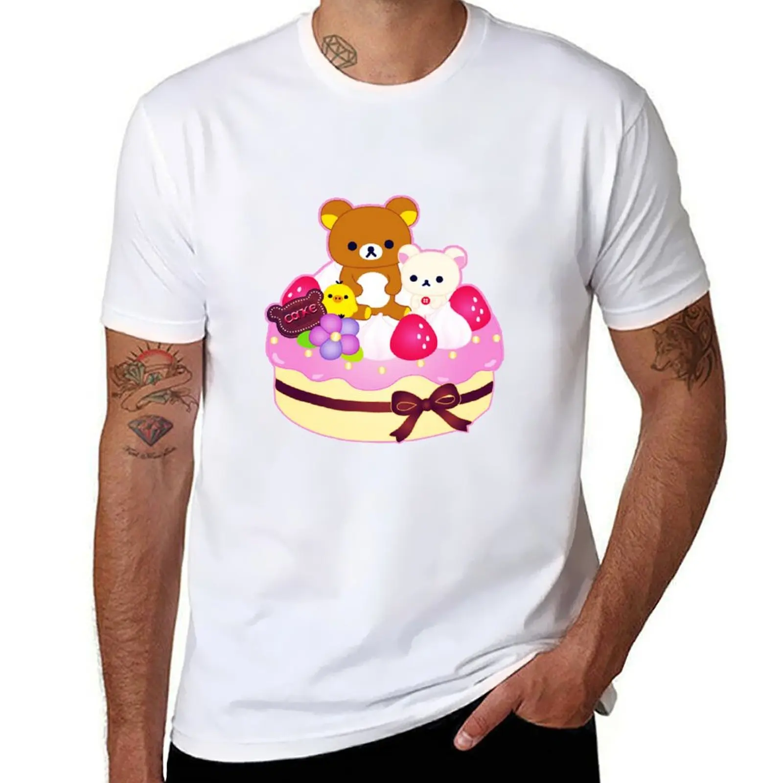 

rilakkuma cake T-Shirt man t shirt cotton man t shirts high quality luxury brand T-Shirt