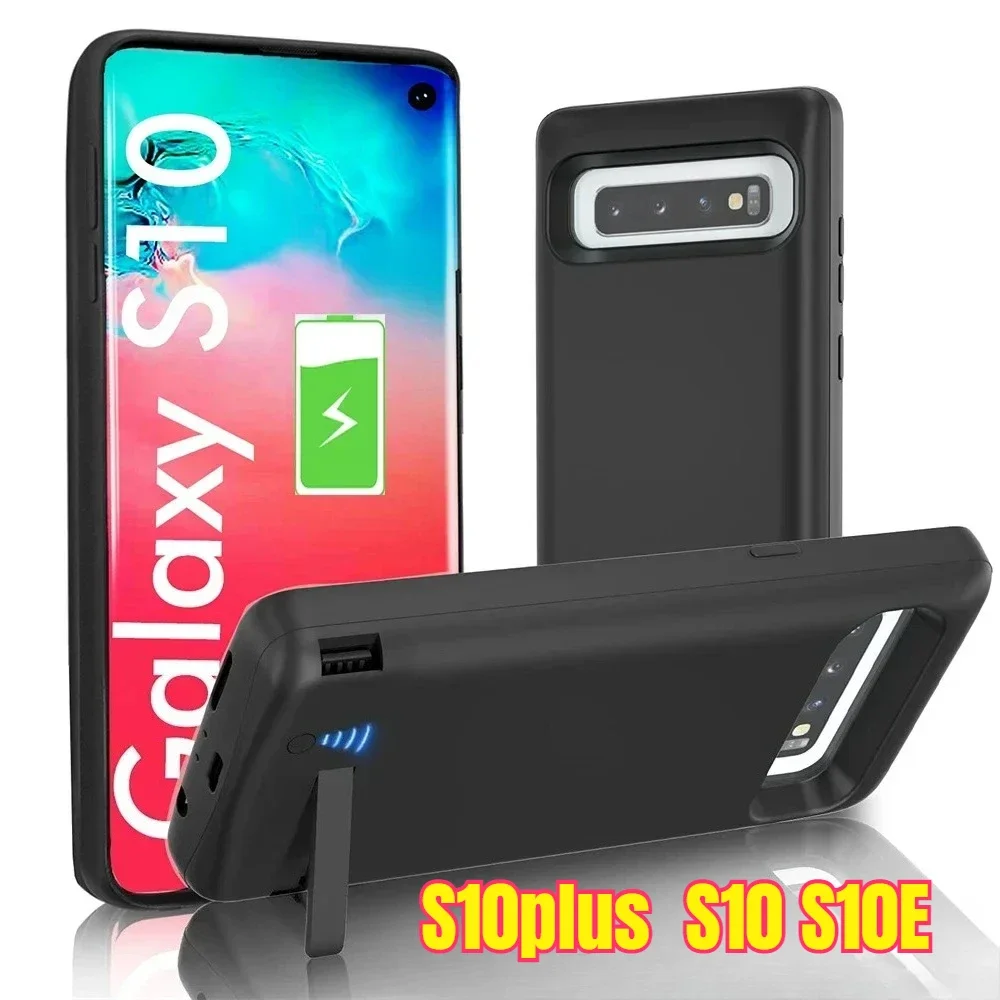 Battery Case 5000mAh/6000mAh for Samsung S10/S10E/S10plus Back Clip Battery Power Bank Plus Full Soft Rubber Wireless Charging