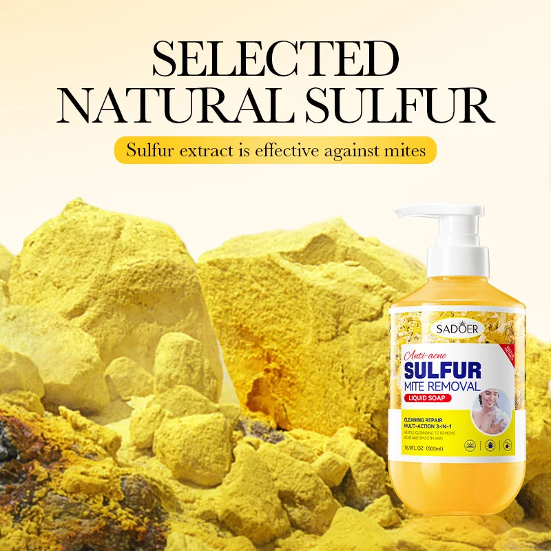 500ml Deep Cleansing Sulfur Mite Removal Body Wash Oil Control Shower Gel Bath and Body Works Body Cleansers