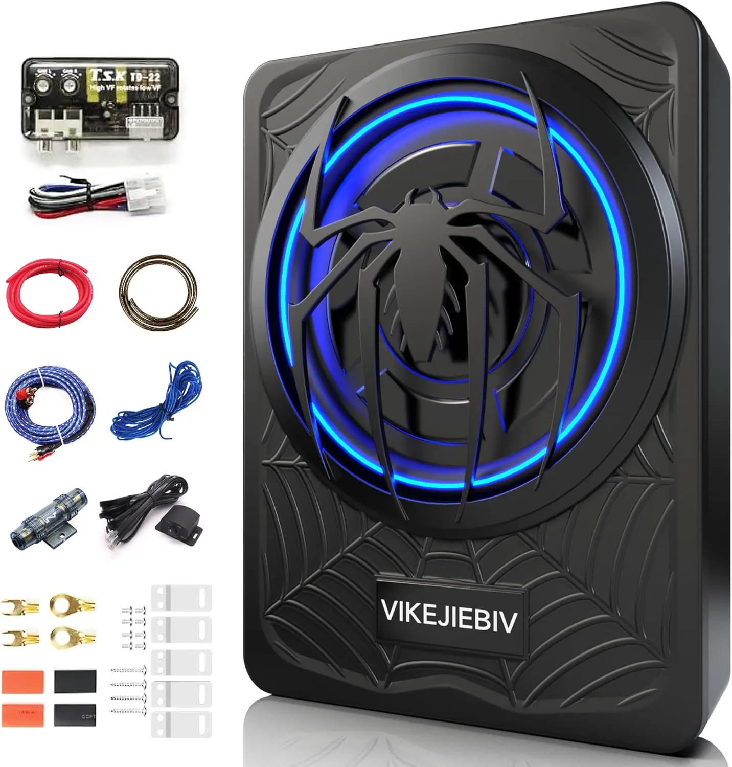

Slim Underseat Car Subwoofer Amp Package Loud Stereo Sound Deep Bass Perfect For Truck Suv Jeep