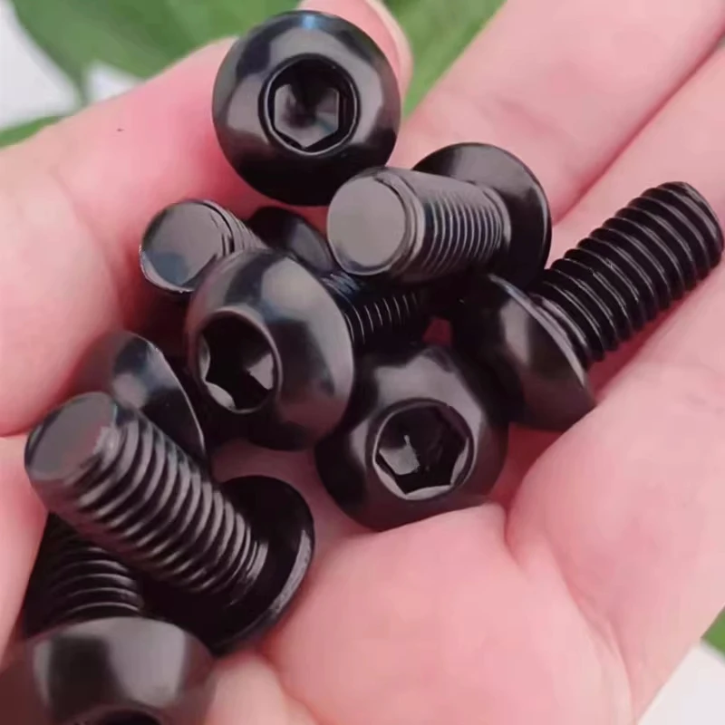 5~100pcs M2 M2.5 M3 M4 M5 M6 M8 Black 304 Stainless Steel Round Pan Head Hex Socket Allen Screws Button Head Hexagon Bolt