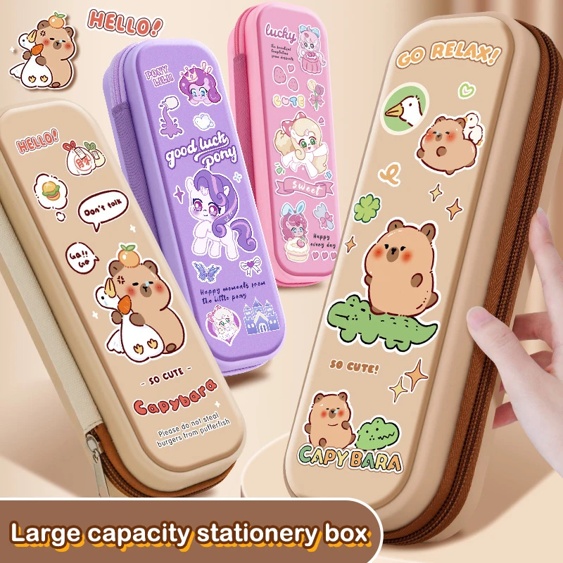 Cartoon Large Capacity Capybara Pencil Case Multifunctional Pencil Bag Student Stationery Organizer Waterproof pencil case