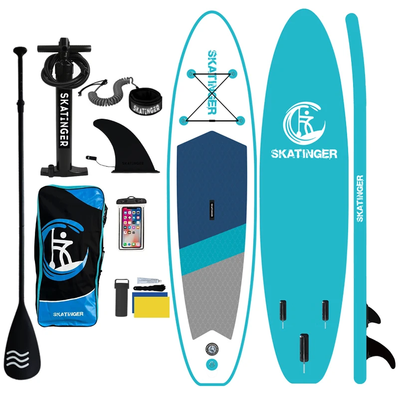 For Inflatable Stand up Paddle Board PVC+Drop Stitch+EVA Material 3200x760x150mm Wave Surfing Best Sale