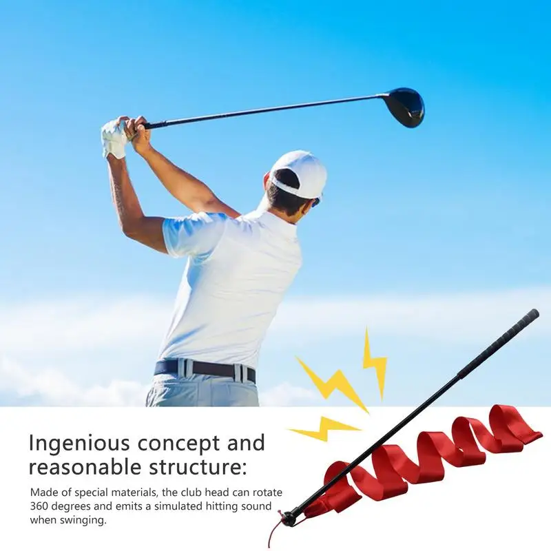 Golf Swing Colorful Ribbon Stick Sound Practice Increase Swing Speed Training Aid Equipment Reusable Golf Trainer Practice