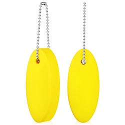 2 Pcs Key Ring Blank Keychain Floating for Boating Pu Keychains Outdoor Sports Oval Fob