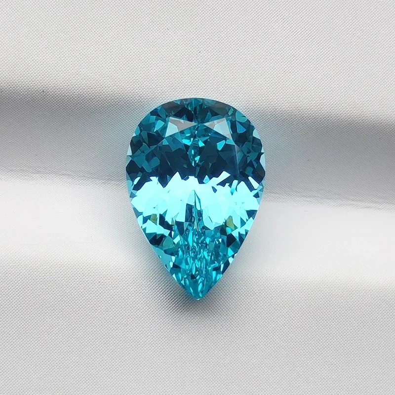 新しいラボグロウンパライバサファイアペアシェイプチャームビーズ DIY ジュエリー作成ペンダントイヤリング材料選択可能な AGL レポート