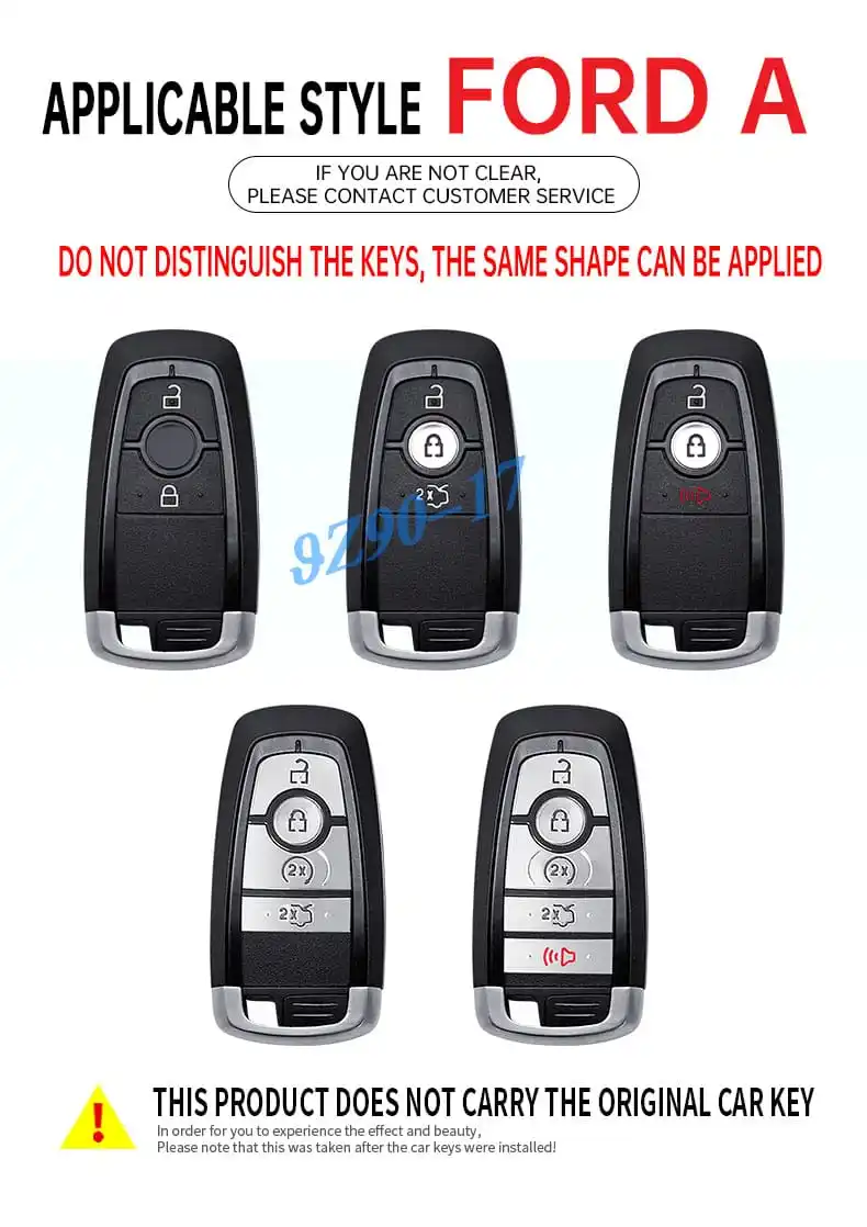 Metal Leather Car Key Protective Cover For Bag Ford Escape F150 Explorer Kuga Edge Bronco Sport Ecosport Mustang Ranger Maverick