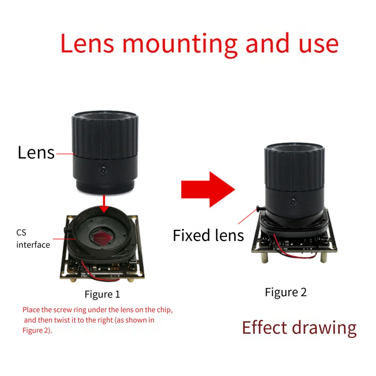 2.1 มม. F1.8 ล้านพิกเซล 2.1 มม. มุมกว้าง CS Mount เลนส์กล้องวงจรปิดคงที่สําหรับกล้องขนาดเซ็นเซอร์ 1/3