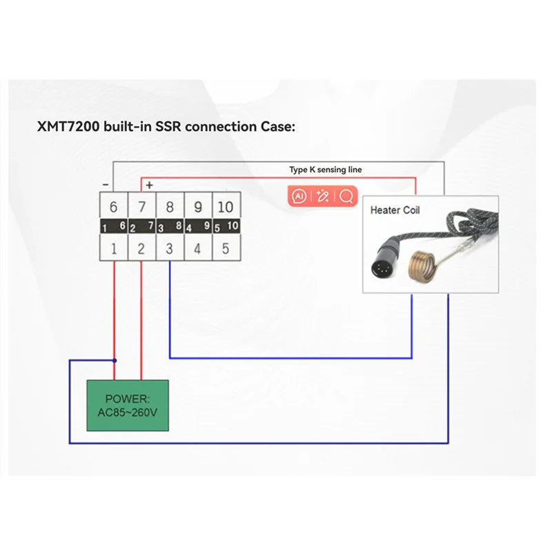 

ABVG-XMT-7200 Built-In 5A Solid State Relay XMT7100 PT100 ENAIL Temperature Control Box